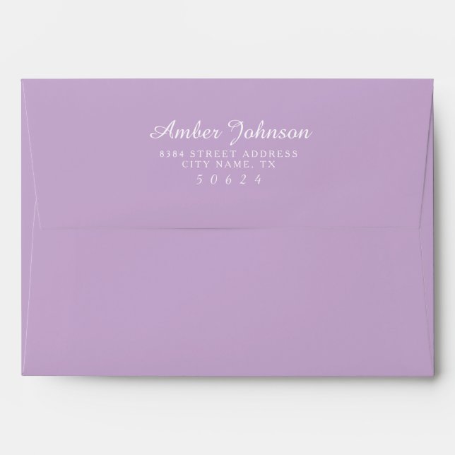 Orchidée violet 5 x 7 enveloppes pré-adressées (Dos (Haut rabat))