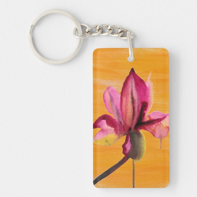 Orchidée violette couleur orange pop art fleur (Devant)