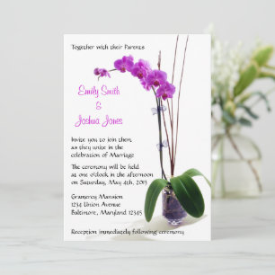 Orchidée violette rose Invitations de mariage flor