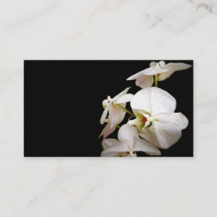 orchidées blanches carte de visite coutume double 