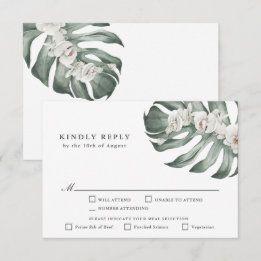 Orchidées blanches Mariage tropical RSVP avec Entr