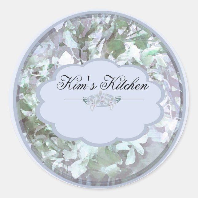 orchidées bleu clair petit bocal étiquette (Devant)