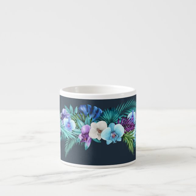 Orchidées de minuit hawaïennes Espresso Mug (Devant)