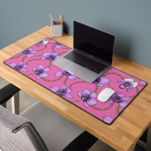 Orchidées et chaînes, violet et rose