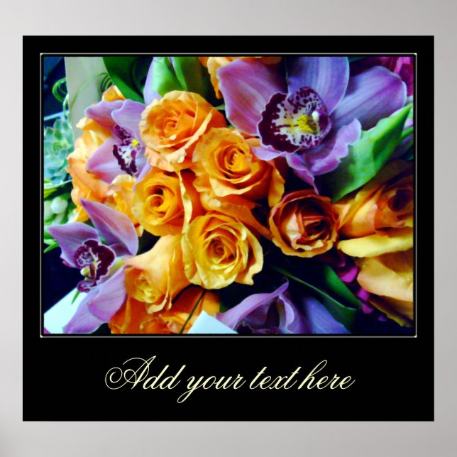 Orchidées et Poster Rose (Devant)