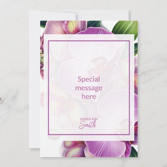 Orchidées florales Carte de remerciements Mariage (Dos)