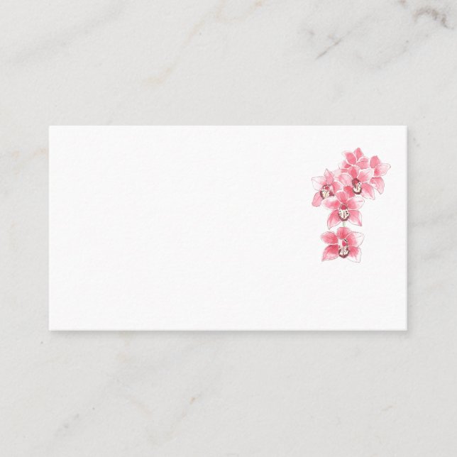 Orchidées roses Mariage Cartes de nom (Devant)