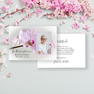 Orchidées roses sur Merci de Sympathie funéraire d