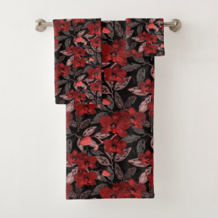 Orchidées rouges sur noir.