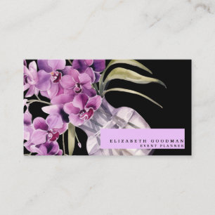 Orchidées violettes classiques Cartes de visite no