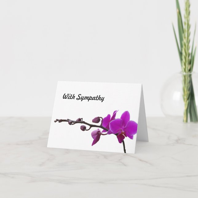 Orchidées violettes en fleurs carte blanche de sym (Devant)