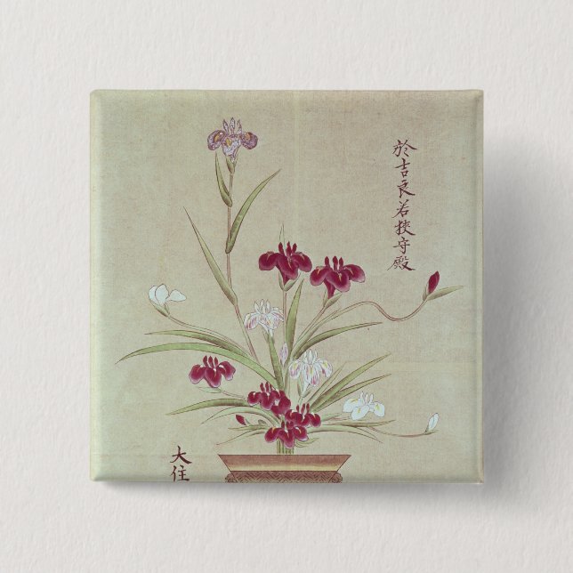 Orchids 2 Inch Square Button (Front)