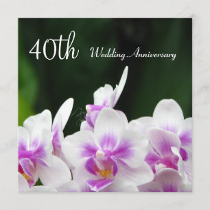 Orchids 40th Wedding Anniversary Invitation