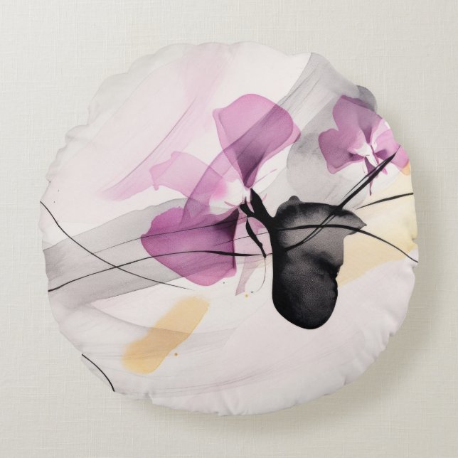 Orchids abstract pattern background  round pillow (Front)