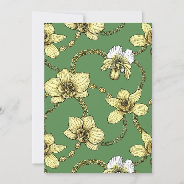 Orchids and chains, yellow and kelly green (Front)