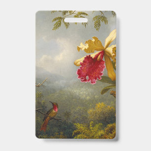 Orchids and Hummingbird Heade Badge