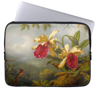 Orchids and Hummingbird Heade Laptop Sleeve