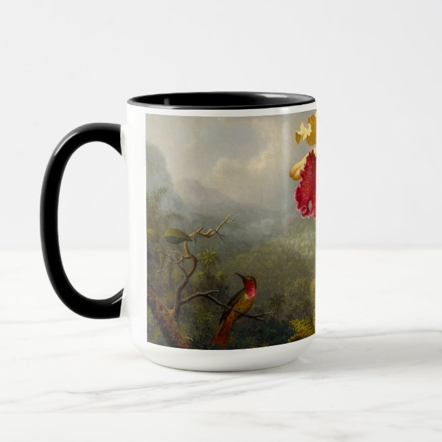 Orchids and Hummingbird Heade Mug (Left)