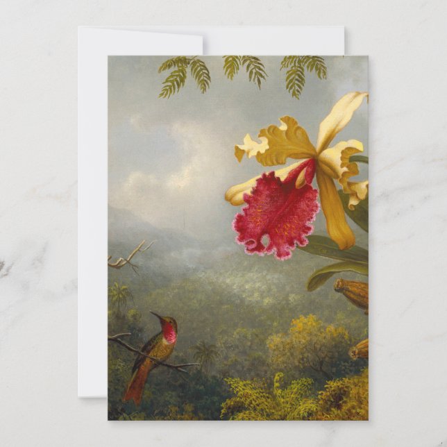 Orchids and Hummingbird Heade Save The Date (Front)
