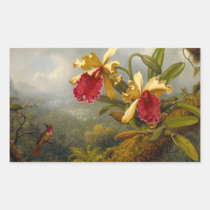 Orchids and Hummingbird Heade Sticker