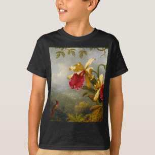 Orchids and Hummingbird Heade T-Shirt