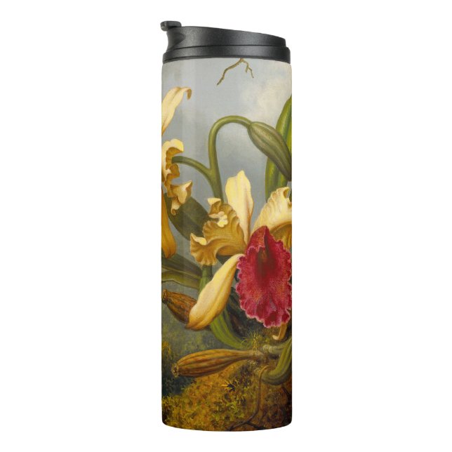 Orchids and Hummingbird Heade Thermal Tumbler (Rotated Right)