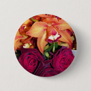 Orchids and Roses_ 2 Inch Round Button