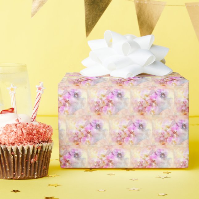 Orchids Any Occasion Soft Colors Wrapping Paper (Birthday Party)