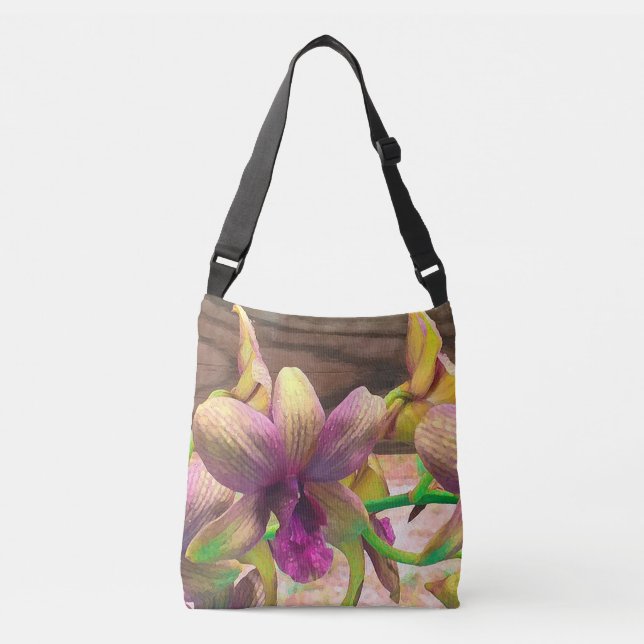 Orchids Blooming Crossbody Bag (Front)