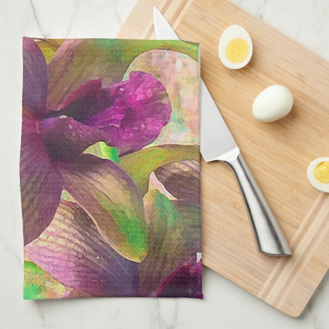Orchids Blooming Kitchen Towel (Quarter Fold)