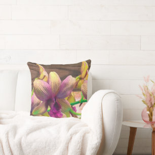 Orchids Blooming Throw Pillow