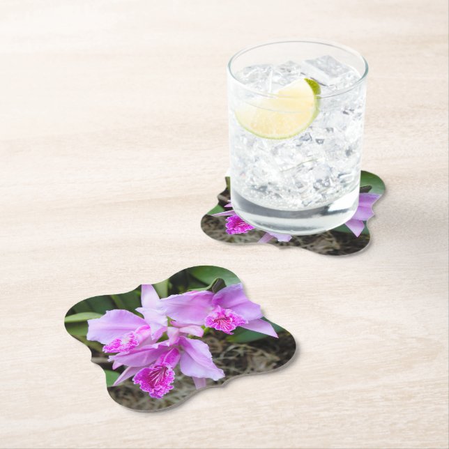 Orchids Bouquet Paper Coaster (Insitu)
