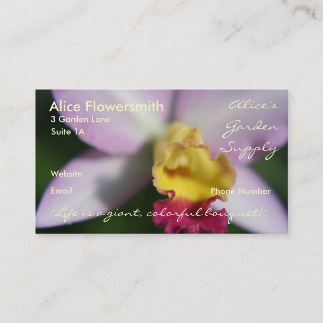 Orchids business cards (Front)