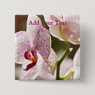 Orchids by Shirley Taylor 2 Inch Square Button