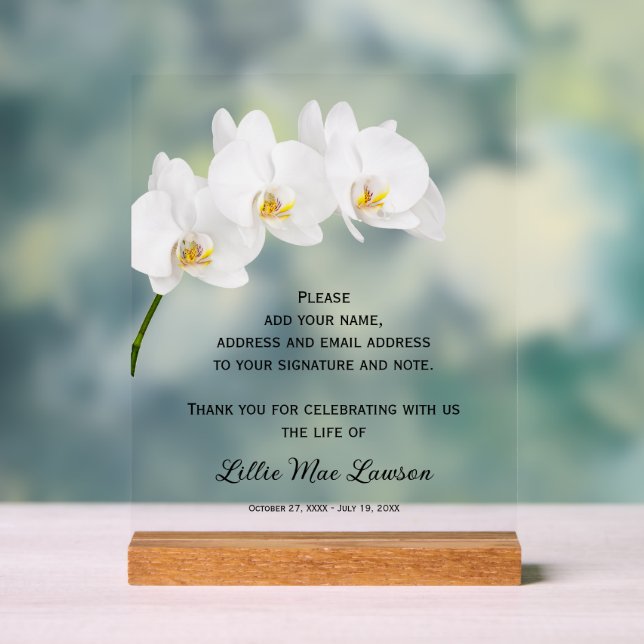 Orchids Celebration of Life Guest Book (Neutre)
