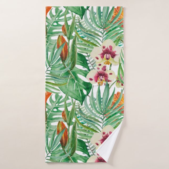 Orchids & Floral Bath Towel (Bath Towel)
