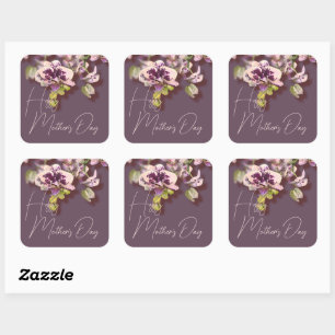 Orchids Floral Happy Mother’s Day Square Sticker