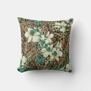 Orchids Floral Watercolor Seamless Illustration Throw Pillow