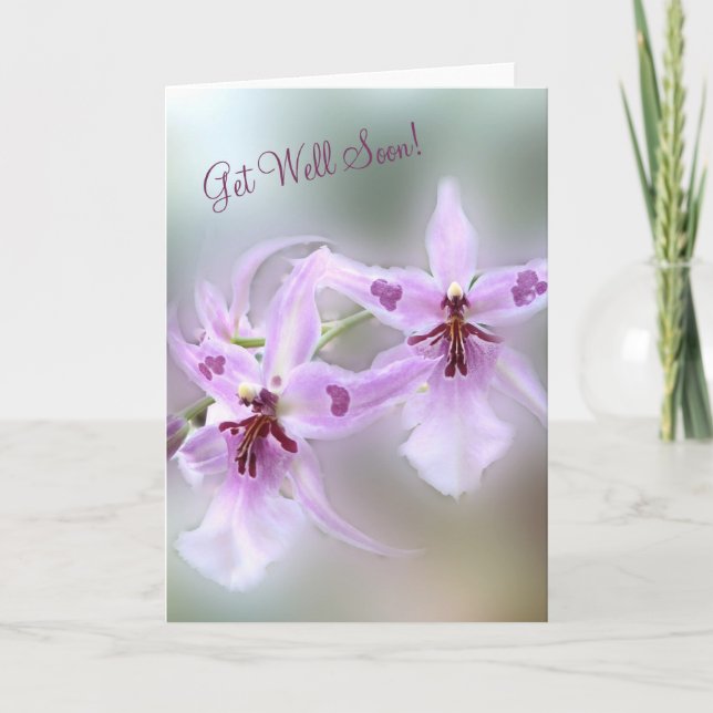 Orchids Get Well Soon! Card (Front)