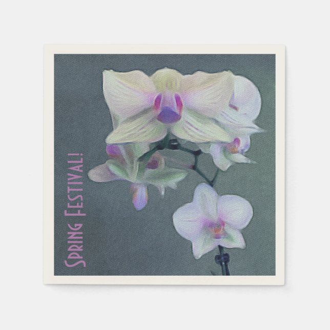 Orchids In Shades Of Purple Napkin (Front)