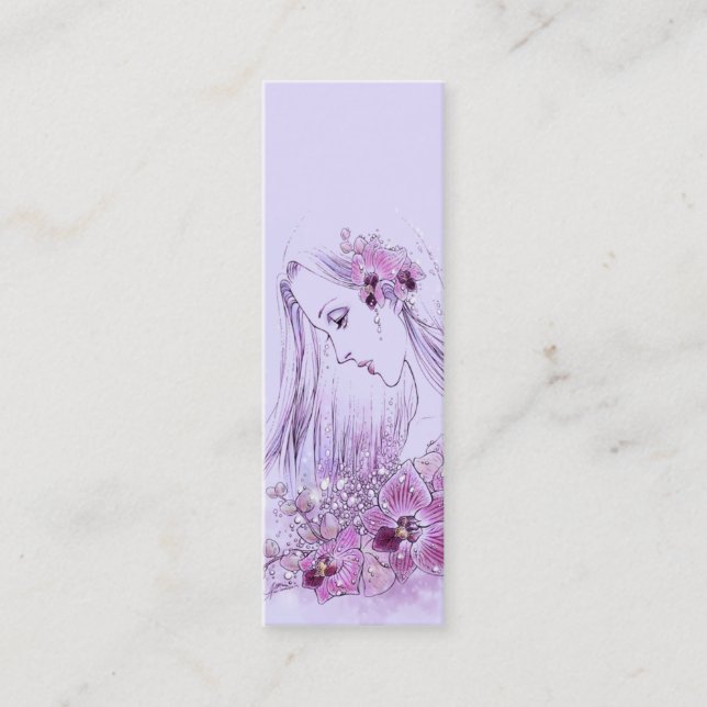 Orchids in the Rain Bookmark Mini Business Card (Front)
