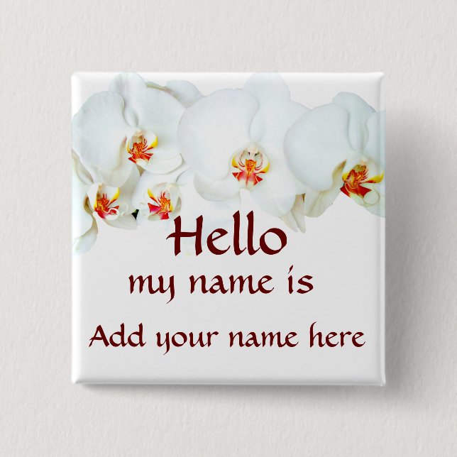 Orchids Love_ 2 Inch Square Button (Front)