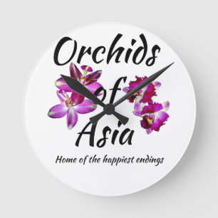 Orchids of Asia Round Clock