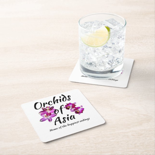 Orchids of Asia Square Paper Coaster (Insitu)