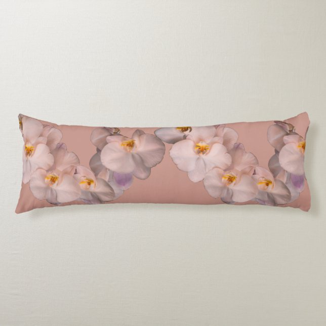 Orchids on badge body pillow (Front)