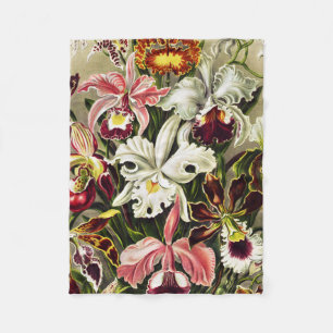 Orchids, Orchideae Denusblumen Ernst Haeckel Fleece Blanket