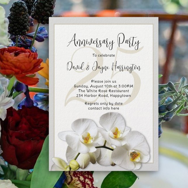 Orchids Silver Anniversary Party Invitation (Creator Uploaded)