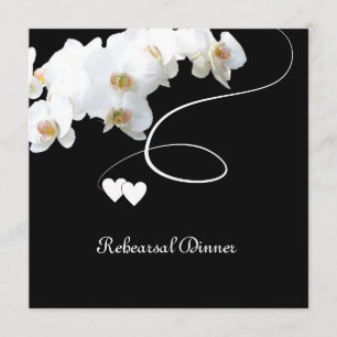 Orchids & Swirls Rehearsal Dinner Invitation