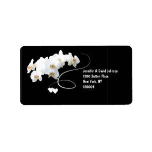 Orchids & Swirls Wedding Address Label