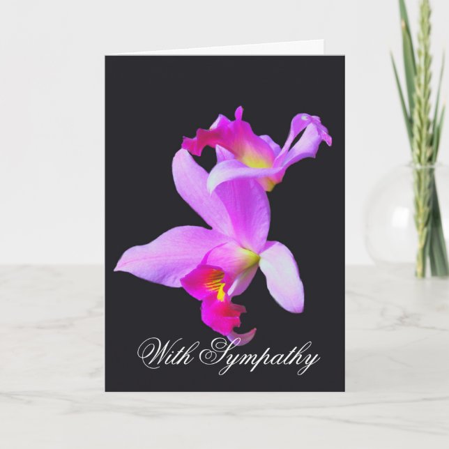 Orchids Sympathy Card (Front)